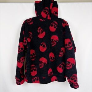 Social Collision Black w/Red Skulls, Hood Jacket Punk/Goth Streetwear Size XS